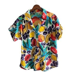 VINTAGE Fruit Button Up
